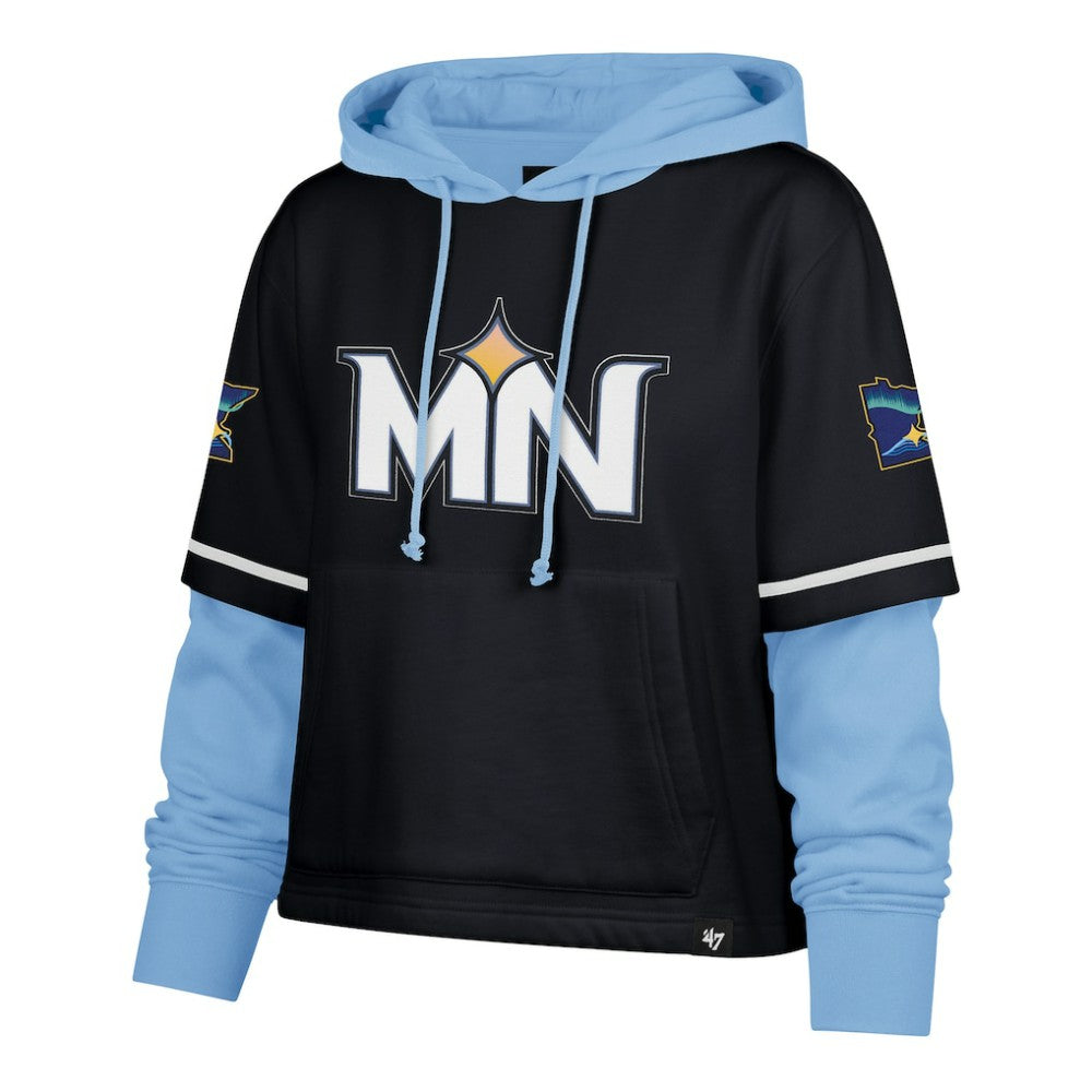 Navy Minnesota Twins '47 Women's City Connect Shortstop Cropped Pullover Hoodie