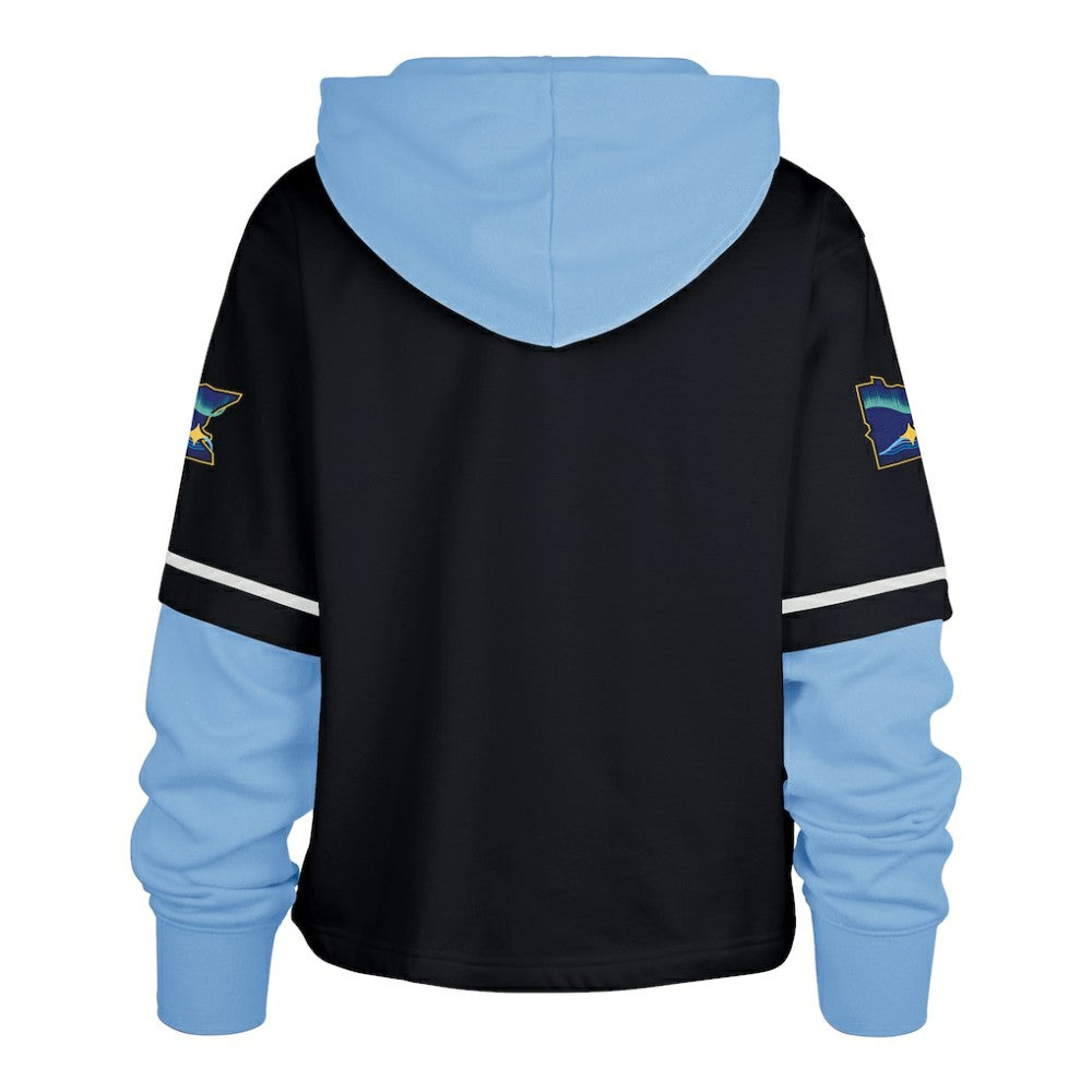 Navy Minnesota Twins '47 Women's City Connect Shortstop Cropped Pullover Hoodie