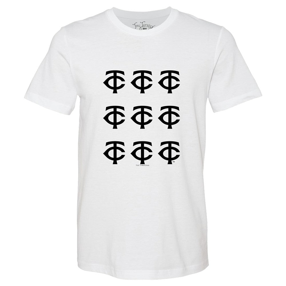 White Minnesota Twins Tiny Turnip Women's Logo Grid T-Shirt