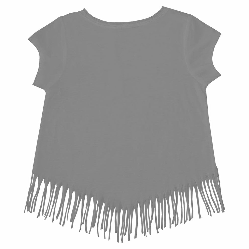 Gray San Diego Padres Tiny Turnip Girls Youth Logo Grid Fringe T-Shirt