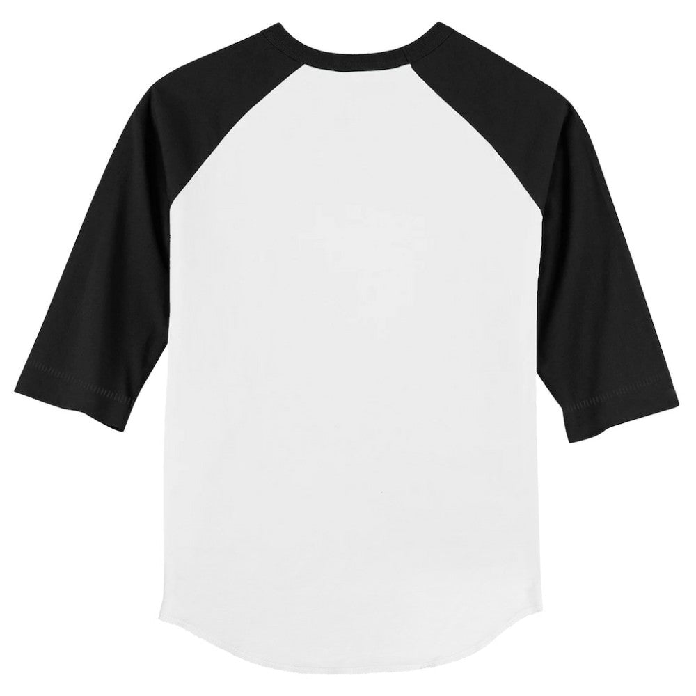 White/Black Los Angeles Dodgers Tiny Turnip Youth Logo Grid Raglan 3/4-Sleeve T-Shirt