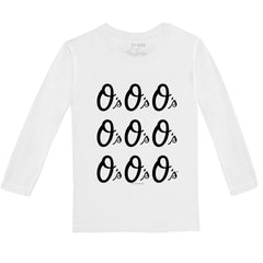 White Baltimore Orioles Tiny Turnip Youth Logo Grid Long Sleeve T-Shirt