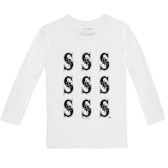 White Seattle Mariners Tiny Turnip Youth Logo Grid Long Sleeve T-Shirt