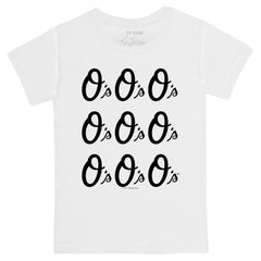 White Baltimore Orioles Tiny Turnip Youth Logo Grid T-Shirt