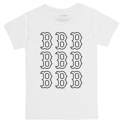 White Boston Red Sox Tiny Turnip Youth Logo Grid T-Shirt