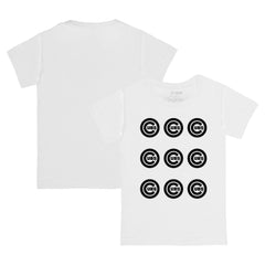 White Chicago Cubs Tiny Turnip Youth Logo Grid T-Shirt