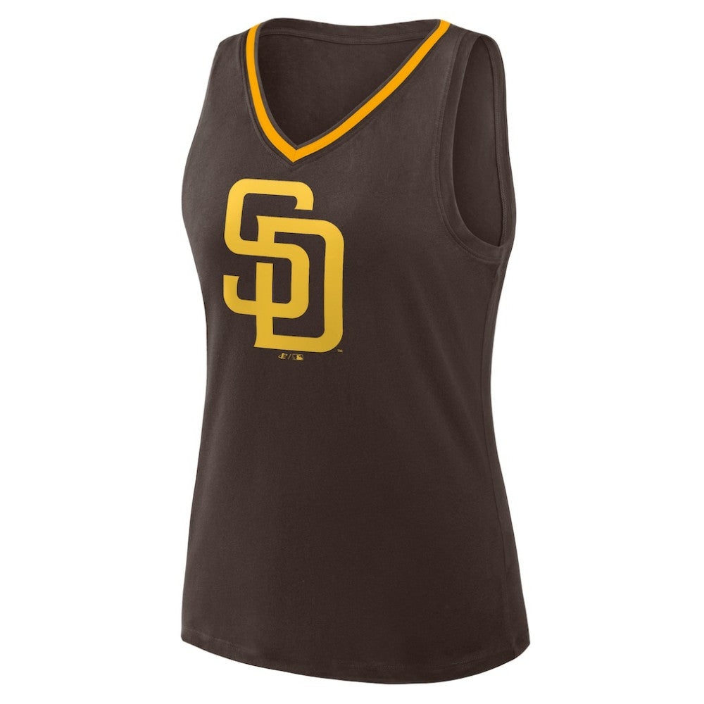 Brown San Diego Padres Women's Plus Sized Stellar Win V-Neck Tank Top