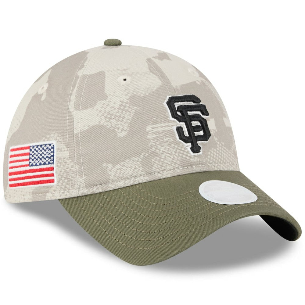Light Beige/Olive San Francisco Giants New Era Women's 2025 Armed Forces Day 9TWENTY Adjustable Hat
