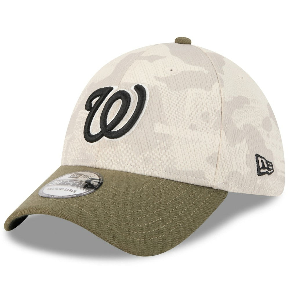 Light Beige/Olive Washington Nationals New Era 2025 Armed Forces Day 39THIRTY Flex Hat