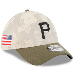 Light Beige/Olive Pittsburgh Pirates New Era 2025 Armed Forces Day 39THIRTY Flex Hat