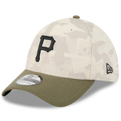 Light Beige/Olive Pittsburgh Pirates New Era 2025 Armed Forces Day 39THIRTY Flex Hat
