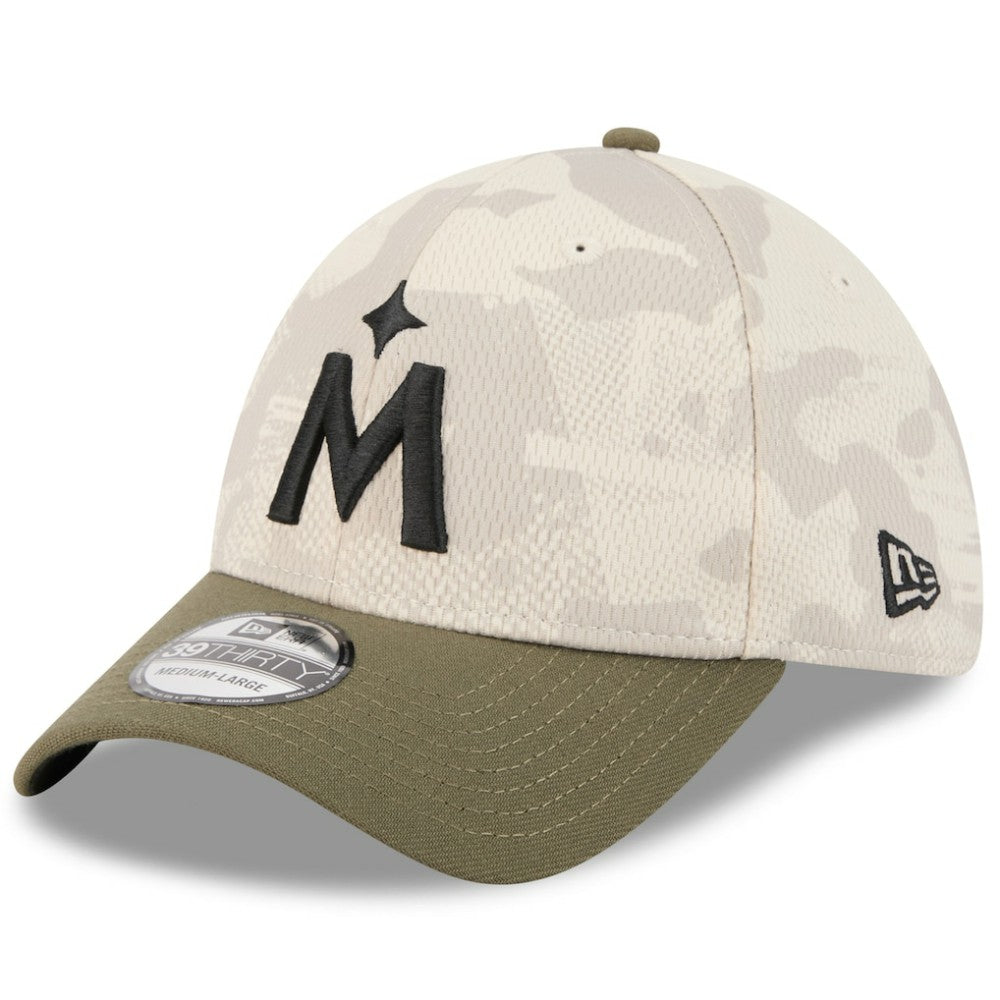 Light Beige/Olive Minnesota Twins New Era 2025 Armed Forces Day 39THIRTY Flex Hat