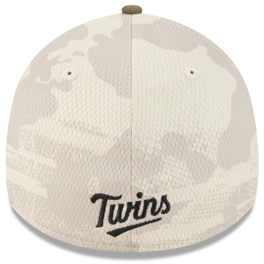 Light Beige/Olive Minnesota Twins New Era 2025 Armed Forces Day 39THIRTY Flex Hat
