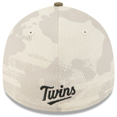Light Beige/Olive Minnesota Twins New Era 2025 Armed Forces Day 39THIRTY Flex Hat