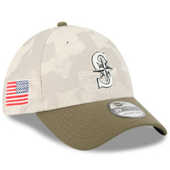 Light Beige/Olive Seattle Mariners New Era 2025 Armed Forces Day 39THIRTY Flex Hat