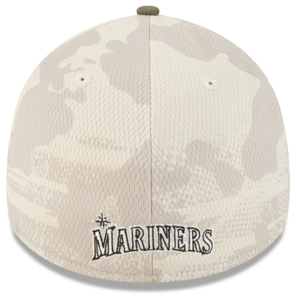 Light Beige/Olive Seattle Mariners New Era 2025 Armed Forces Day 39THIRTY Flex Hat