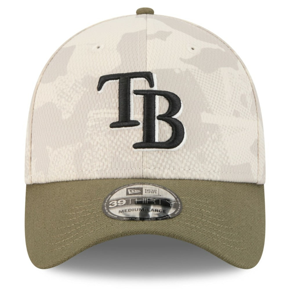 Light Beige/Olive Tampa Bay Rays New Era 2025 Armed Forces Day 39THIRTY Flex Hat