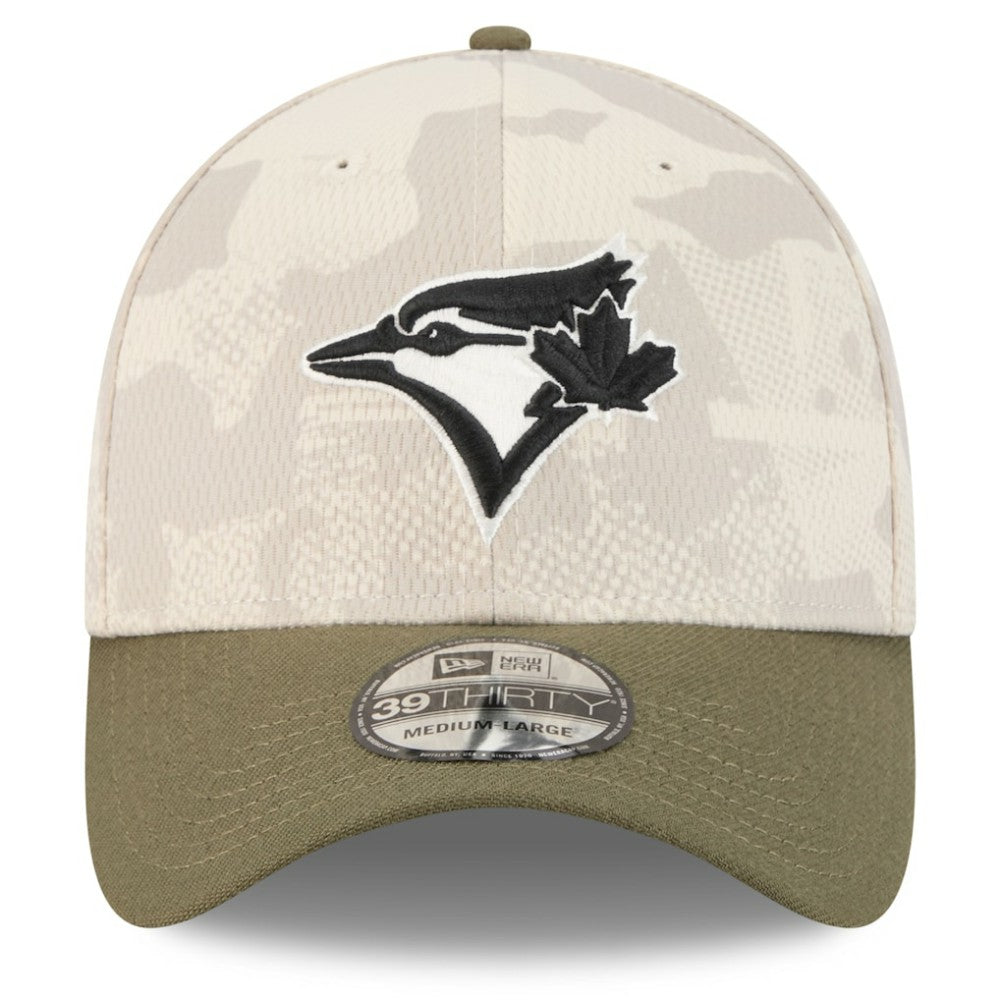 Light Beige/Olive Toronto Blue Jays New Era 2025 Armed Forces Day 39THIRTY Flex Hat