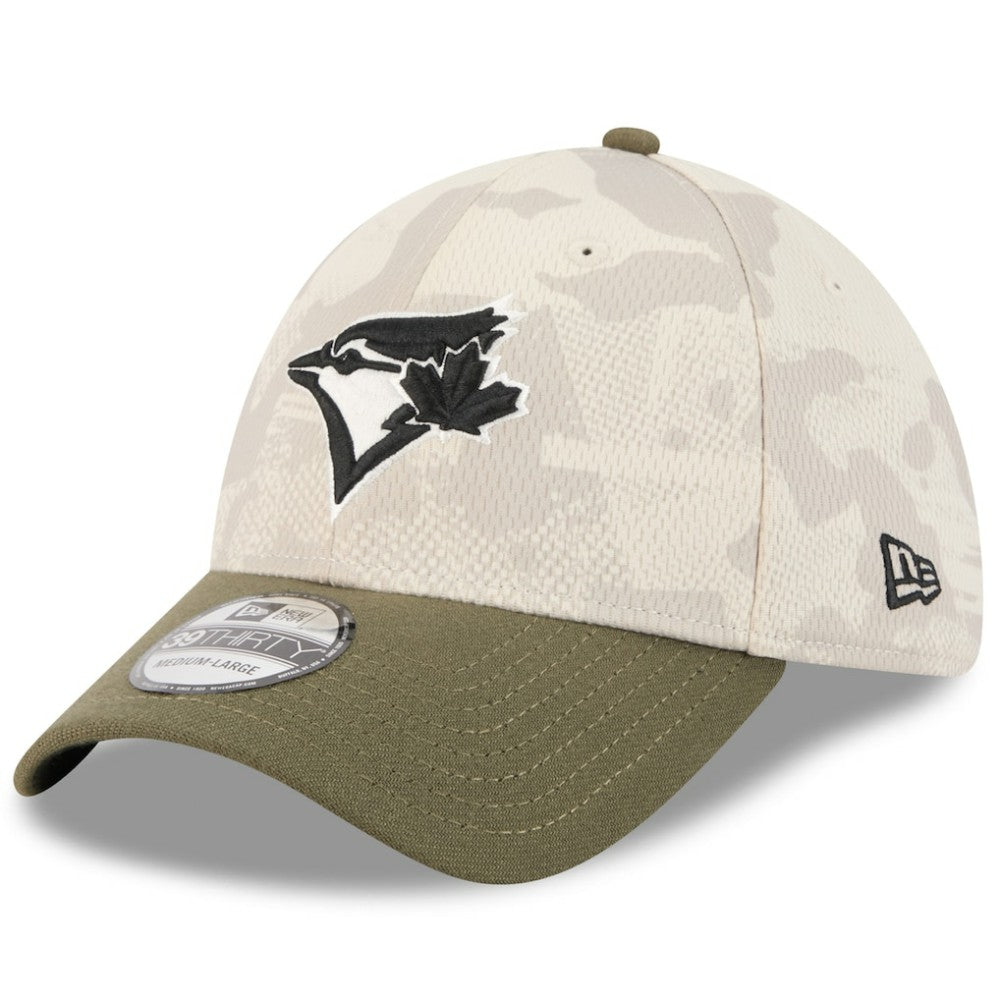 Light Beige/Olive Toronto Blue Jays New Era 2025 Armed Forces Day 39THIRTY Flex Hat