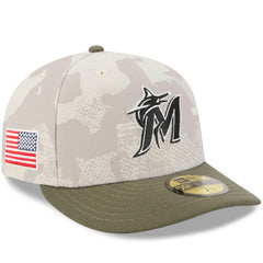 Light Beige/Olive Miami Marlins New Era 2025 Armed Forces Day 59FIFTY Fitted Hat