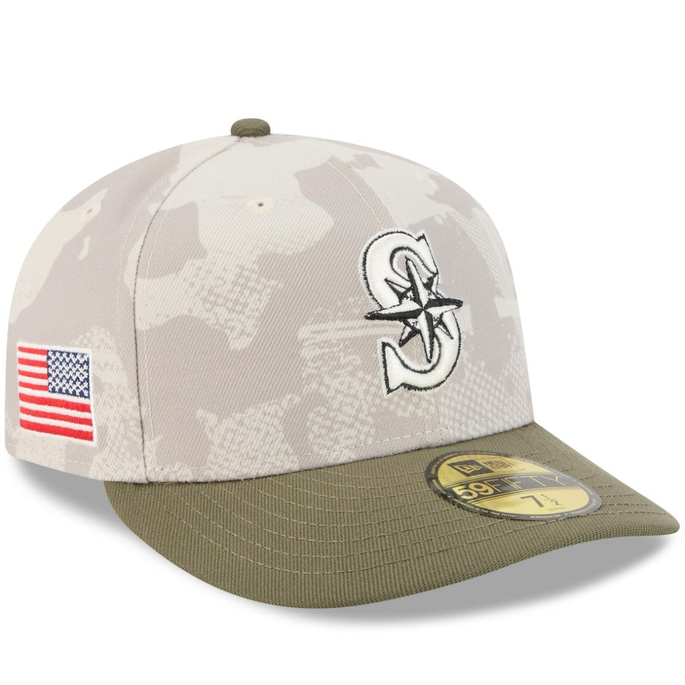 Light Beige/Olive Seattle Mariners New Era 2025 Armed Forces Day 59FIFTY Fitted Hat