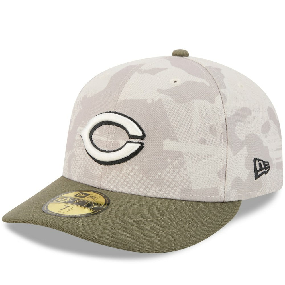Light Beige/Olive Cincinnati Reds New Era 2025 Armed Forces Day 59FIFTY Fitted Hat