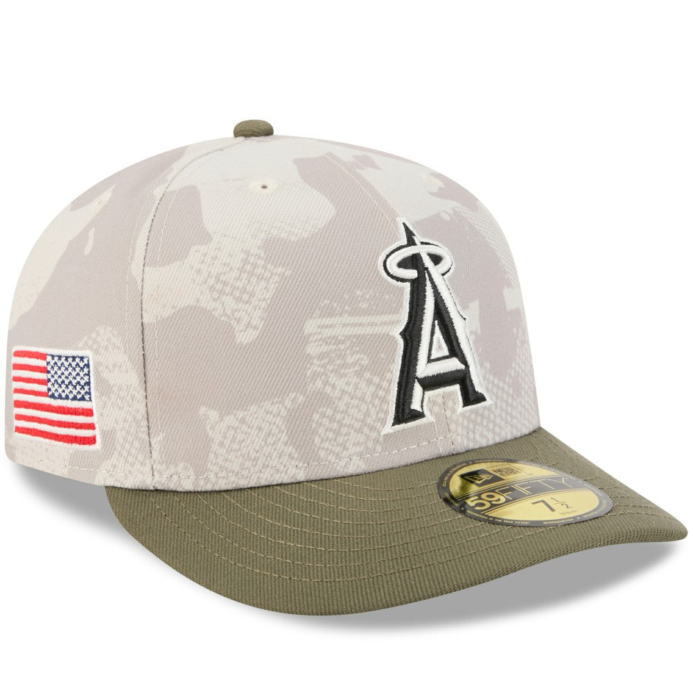 Light Beige/Olive Los Angeles Angels New Era 2025 Armed Forces Day 59FIFTY Fitted Hat