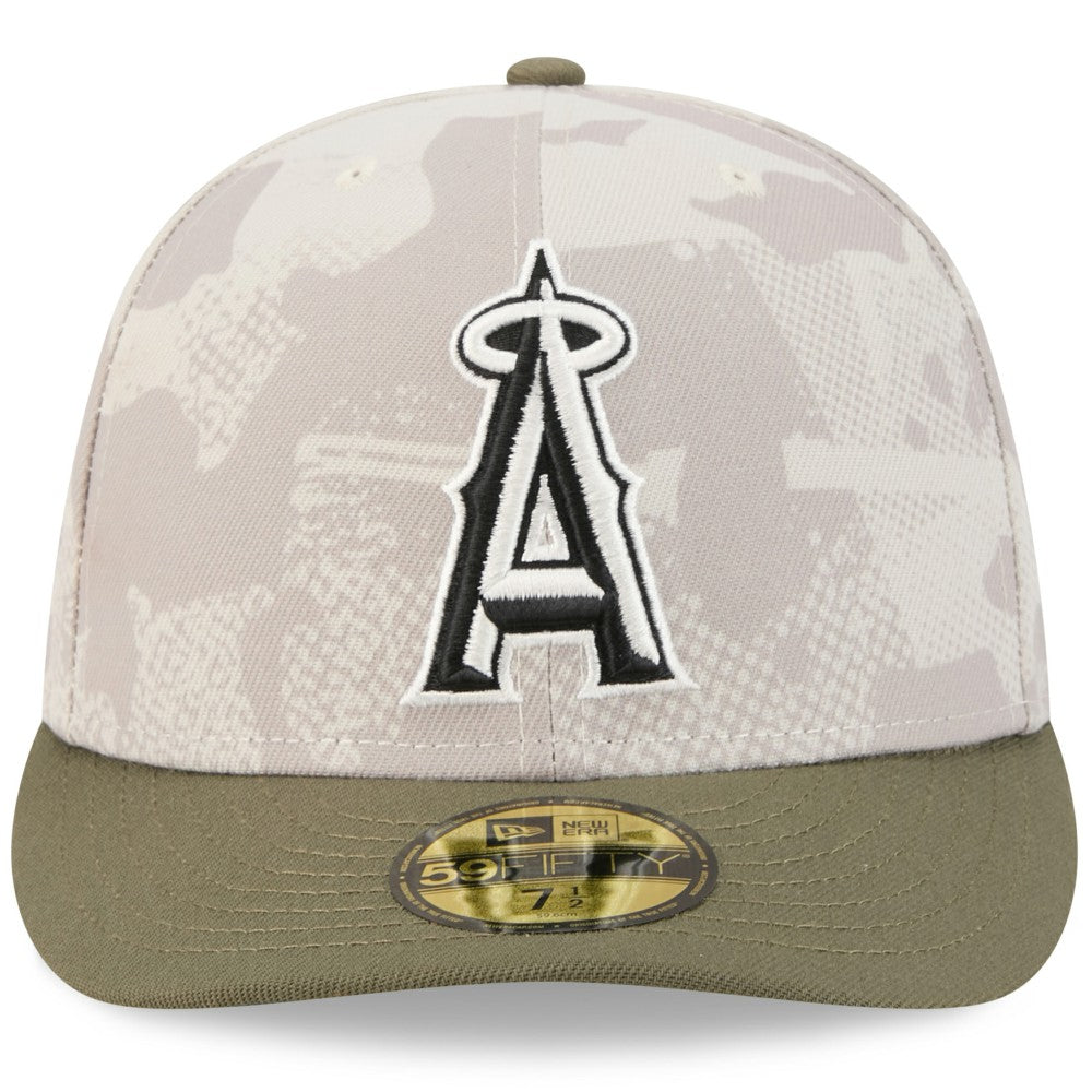 Light Beige/Olive Los Angeles Angels New Era 2025 Armed Forces Day 59FIFTY Fitted Hat