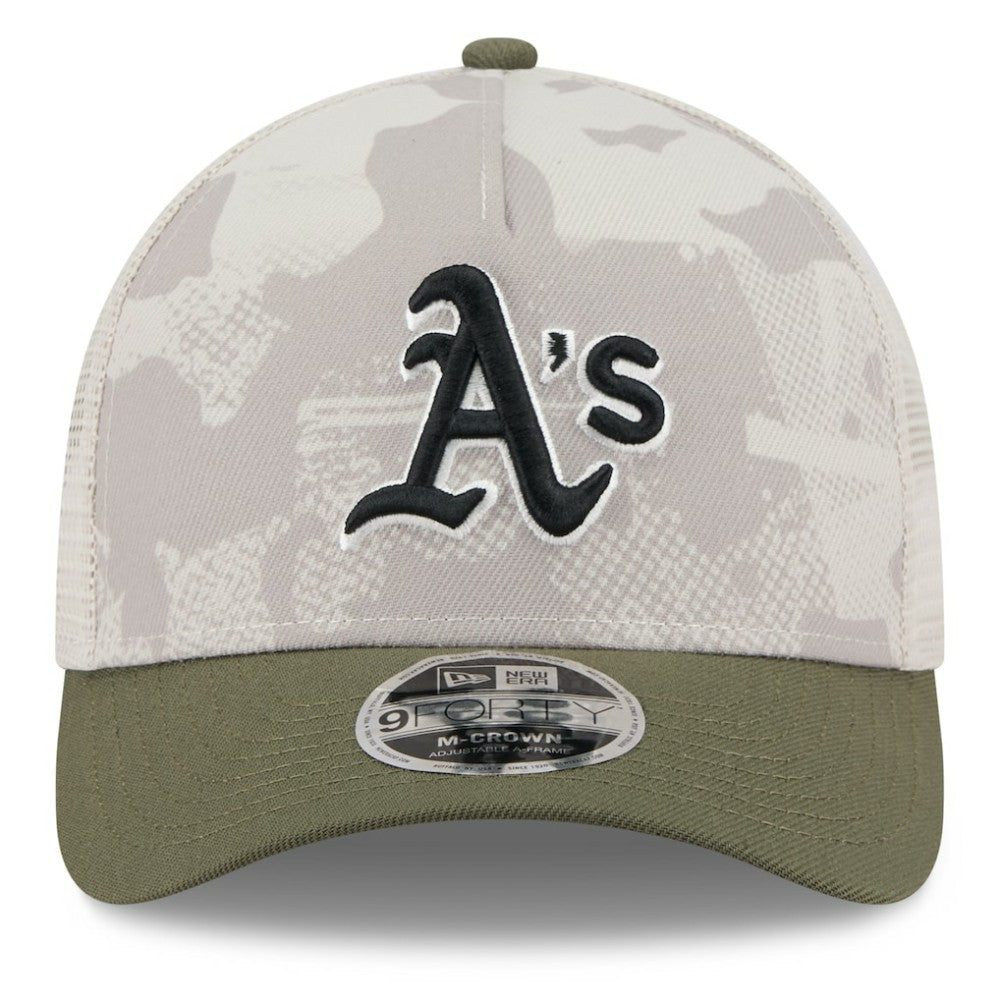 Light Beige/Olive Athletics New Era 2025 Armed Forces Day 9FORTY M-Crown A-Frame Adjustable Hat