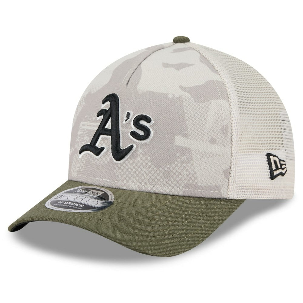 Light Beige/Olive Athletics New Era 2025 Armed Forces Day 9FORTY M-Crown A-Frame Adjustable Hat