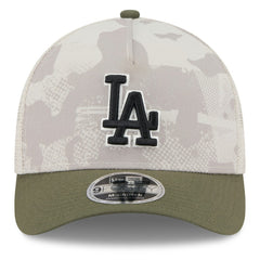 Light Beige/Olive Los Angeles Dodgers New Era 2025 Armed Forces Day 9FORTY M-Crown A-Frame Adjustable Hat
