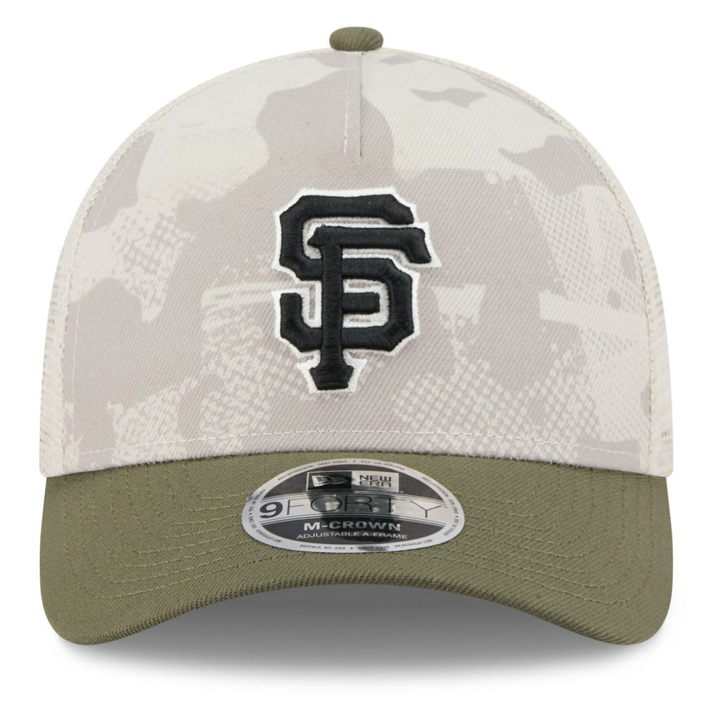 Light Beige/Olive San Francisco Giants New Era 2025 Armed Forces Day 9FORTY M-Crown A-Frame Adjustable Hat