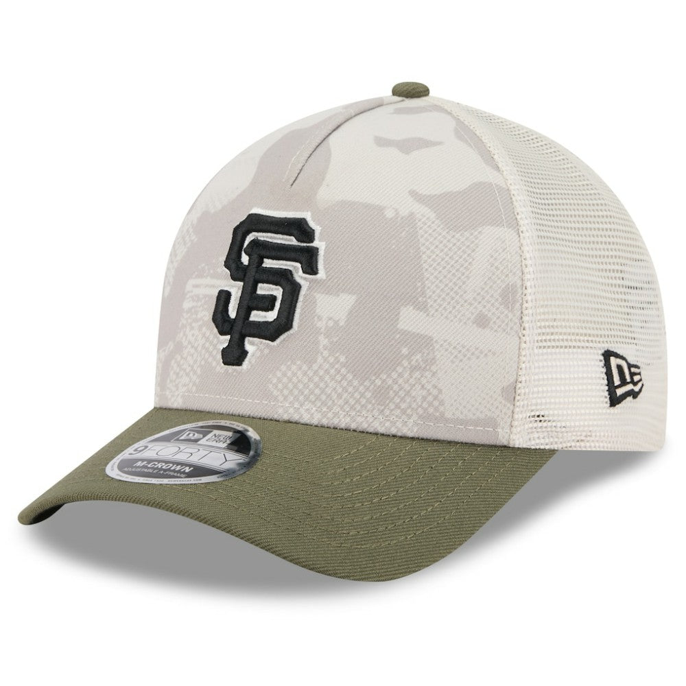 Light Beige/Olive San Francisco Giants New Era 2025 Armed Forces Day 9FORTY M-Crown A-Frame Adjustable Hat