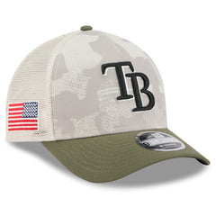 Light Beige/Olive Tampa Bay Rays New Era 2025 Armed Forces Day 9FORTY M-Crown A-Frame Adjustable Hat