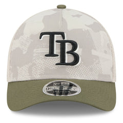 Light Beige/Olive Tampa Bay Rays New Era 2025 Armed Forces Day 9FORTY M-Crown A-Frame Adjustable Hat