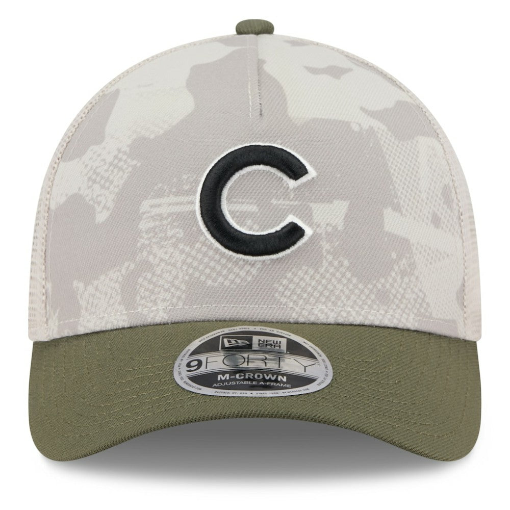 Light Beige/Olive Chicago Cubs New Era 2025 Armed Forces Day 9FORTY M-Crown A-Frame Adjustable Hat