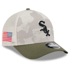 Light Beige/Olive Chicago White Sox New Era 2025 Armed Forces Day 9FORTY M-Crown A-Frame Adjustable Hat