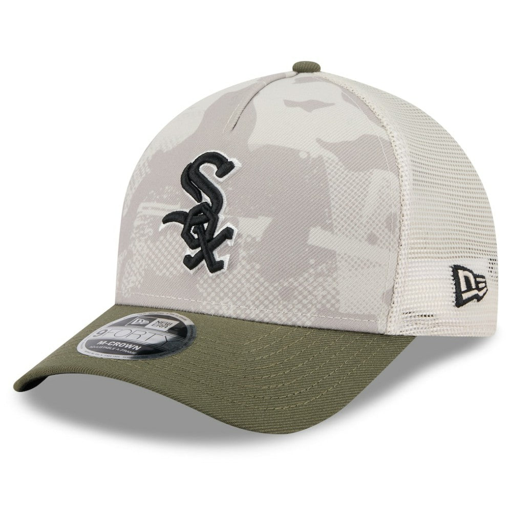 Light Beige/Olive Chicago White Sox New Era 2025 Armed Forces Day 9FORTY M-Crown A-Frame Adjustable Hat