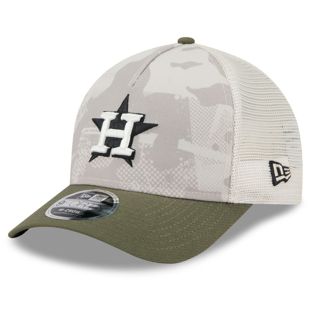 Light Beige/Olive Houston Astros New Era 2025 Armed Forces Day 9FORTY M-Crown A-Frame Adjustable Hat