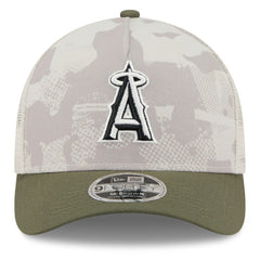 Light Beige/Olive Los Angeles Angels New Era 2025 Armed Forces Day 9FORTY M-Crown A-Frame Adjustable Hat