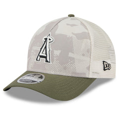 Light Beige/Olive Los Angeles Angels New Era 2025 Armed Forces Day 9FORTY M-Crown A-Frame Adjustable Hat