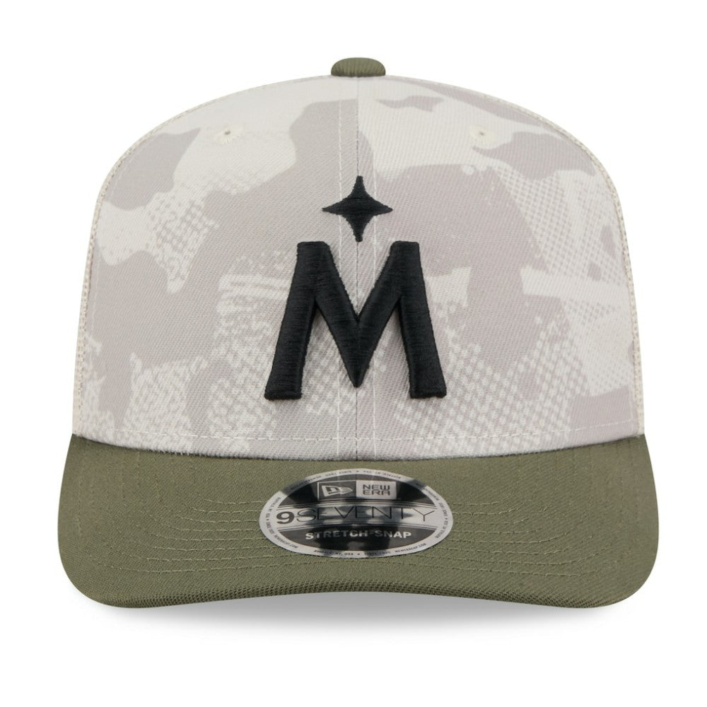 Light Beige/Olive Minnesota Twins New Era 2025 Armed Forces Day 9SEVENTY Stretch-Snap Hat