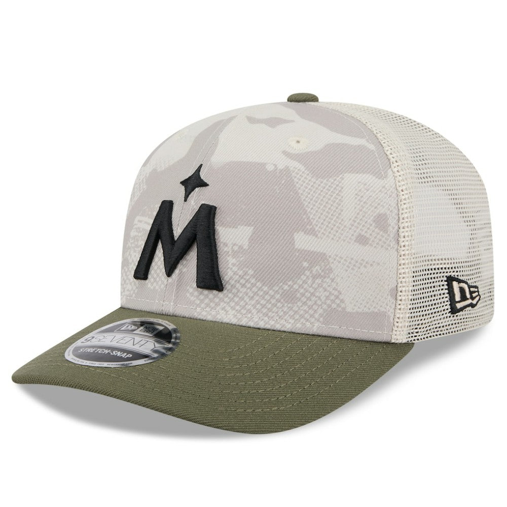 Light Beige/Olive Minnesota Twins New Era 2025 Armed Forces Day 9SEVENTY Stretch-Snap Hat