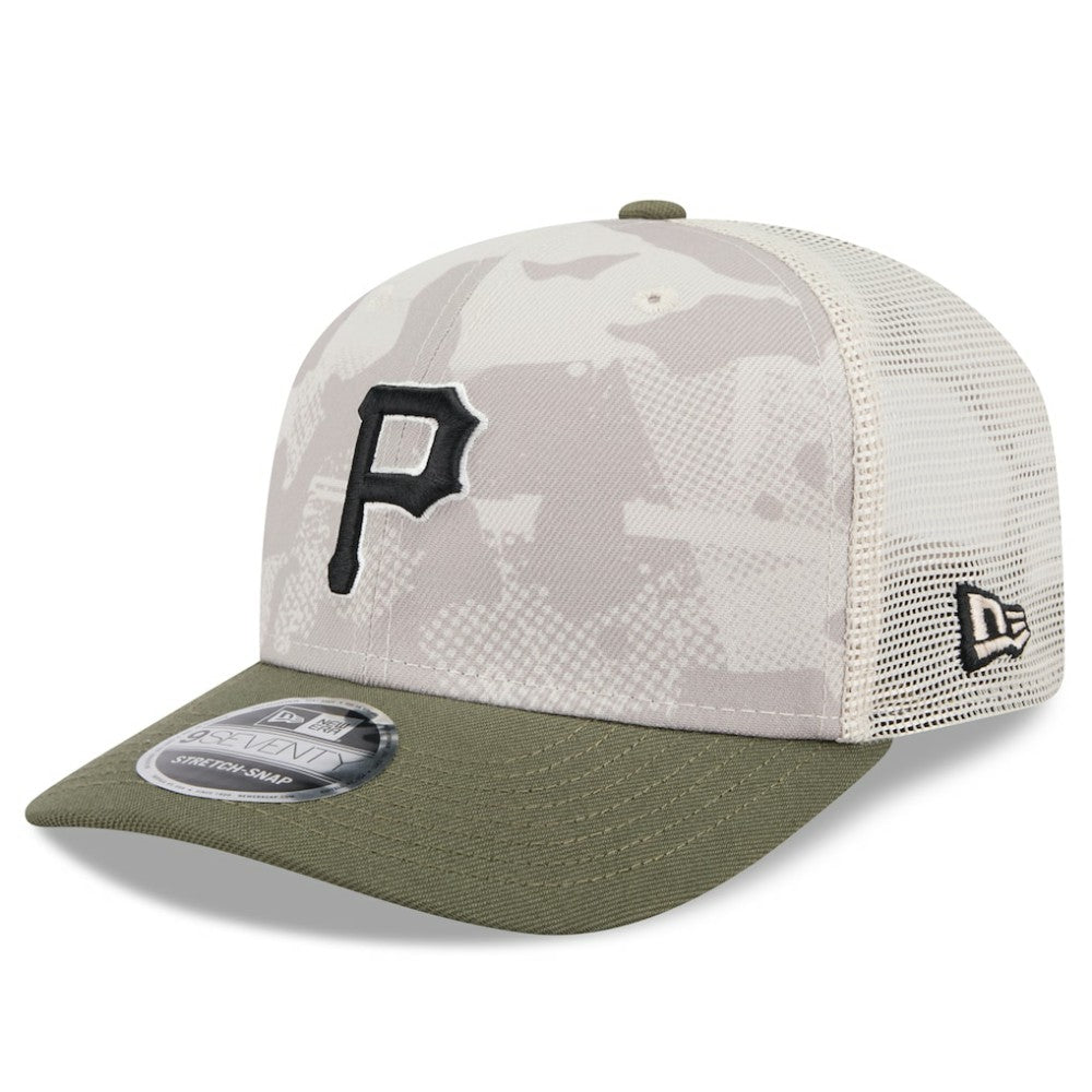 Light Beige/Olive Pittsburgh Pirates New Era 2025 Armed Forces Day 9SEVENTY Stretch-Snap Hat