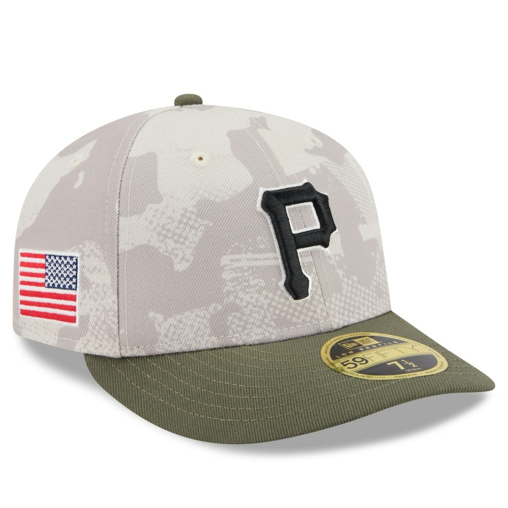 Light Beige/Olive Pittsburgh Pirates New Era 2025 Armed Forces Day Low Profile 59FIFTY Fitted Hat