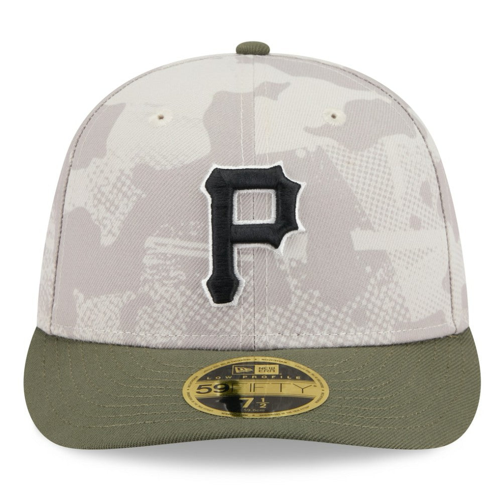 Light Beige/Olive Pittsburgh Pirates New Era 2025 Armed Forces Day Low Profile 59FIFTY Fitted Hat