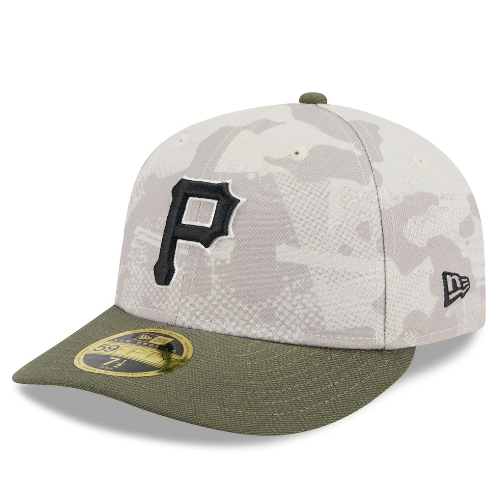 Light Beige/Olive Pittsburgh Pirates New Era 2025 Armed Forces Day Low Profile 59FIFTY Fitted Hat