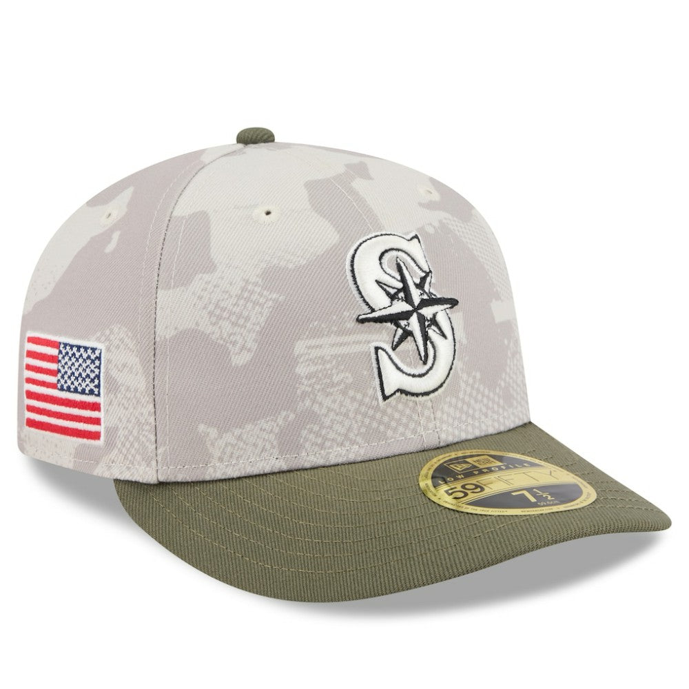 Light Beige/Olive Seattle Mariners New Era 2025 Armed Forces Day Low Profile 59FIFTY Fitted Hat