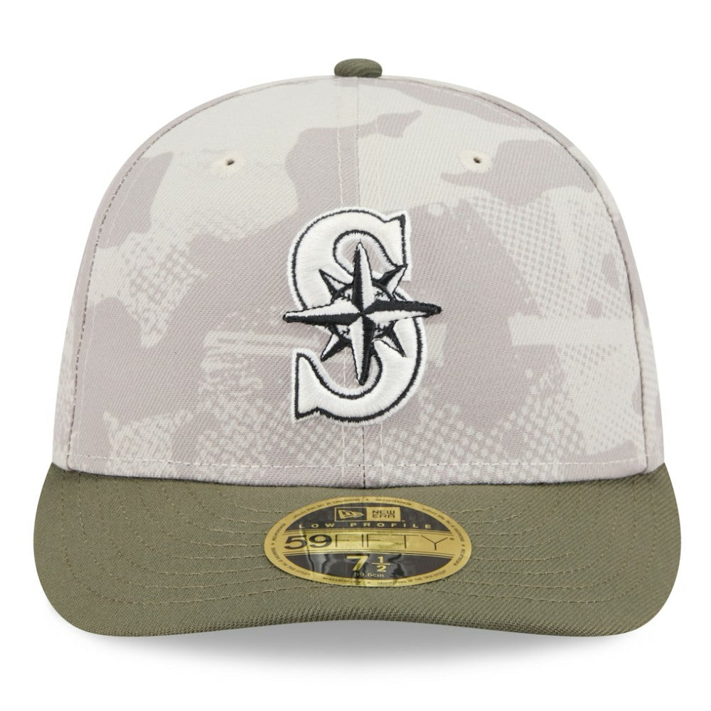 Light Beige/Olive Seattle Mariners New Era 2025 Armed Forces Day Low Profile 59FIFTY Fitted Hat
