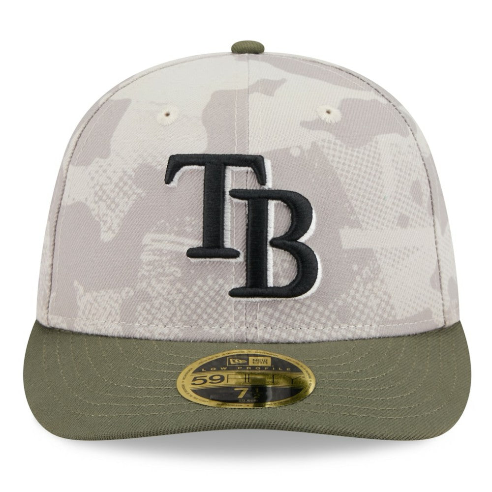 Light Beige/Olive Tampa Bay Rays New Era 2025 Armed Forces Day Low Profile 59FIFTY Fitted Hat